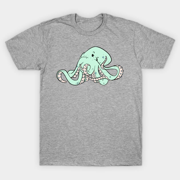 Seafoam Octopus T-Shirt by Maxineart